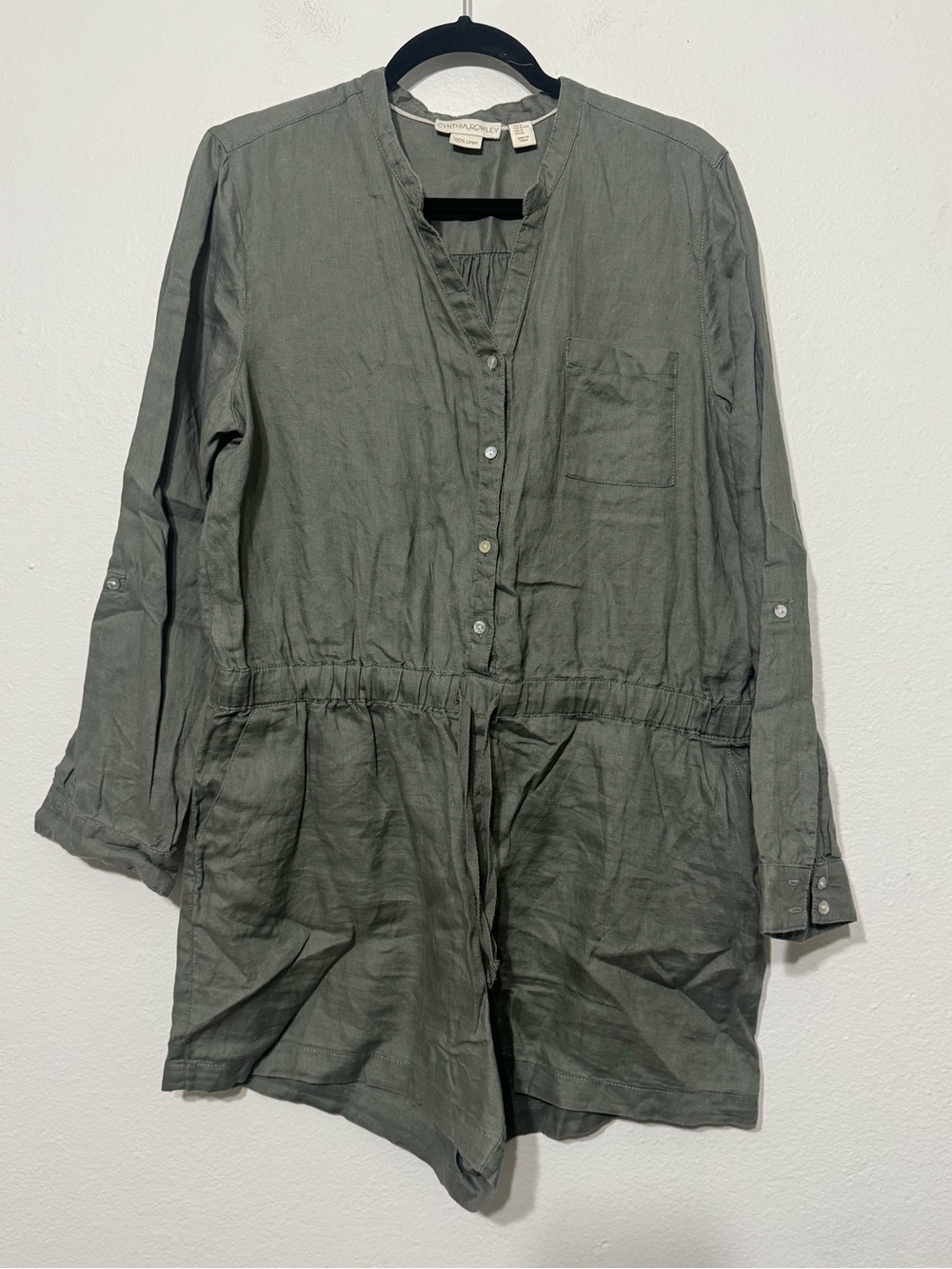 Cynthia Rowley 100% Linen Romper XL